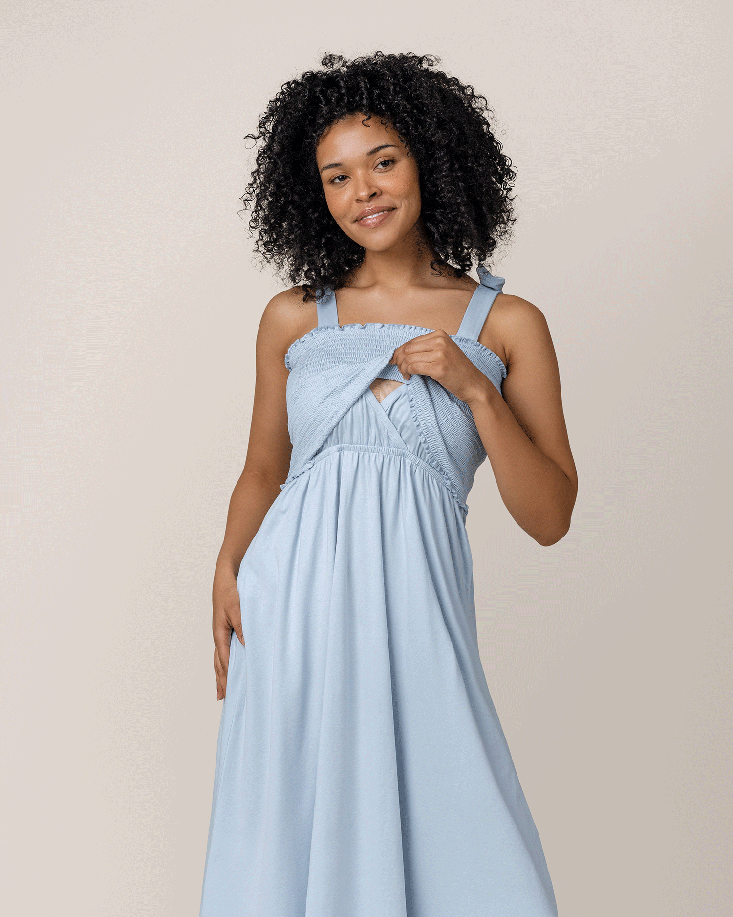 Sienna Smocked Maternity & Nursing Dress