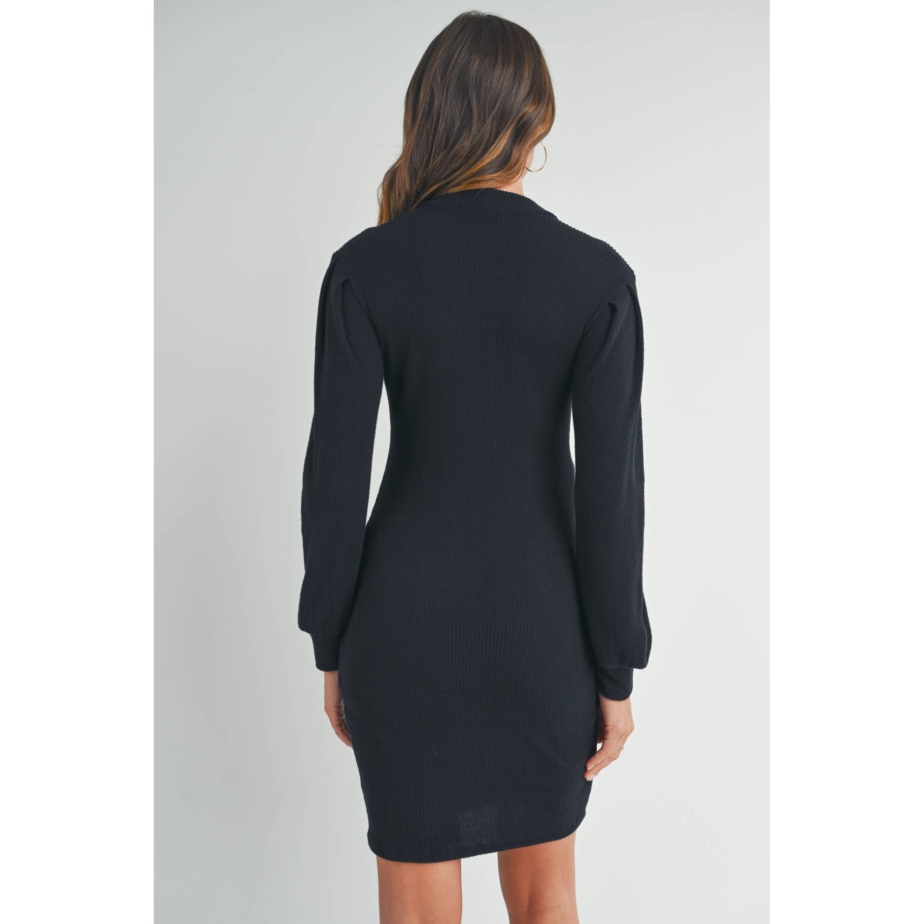 Ribbed Long Sleeve Maternity Knit Dress