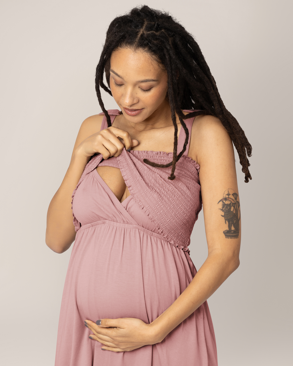 Sienna Smocked Maternity & Nursing Dress