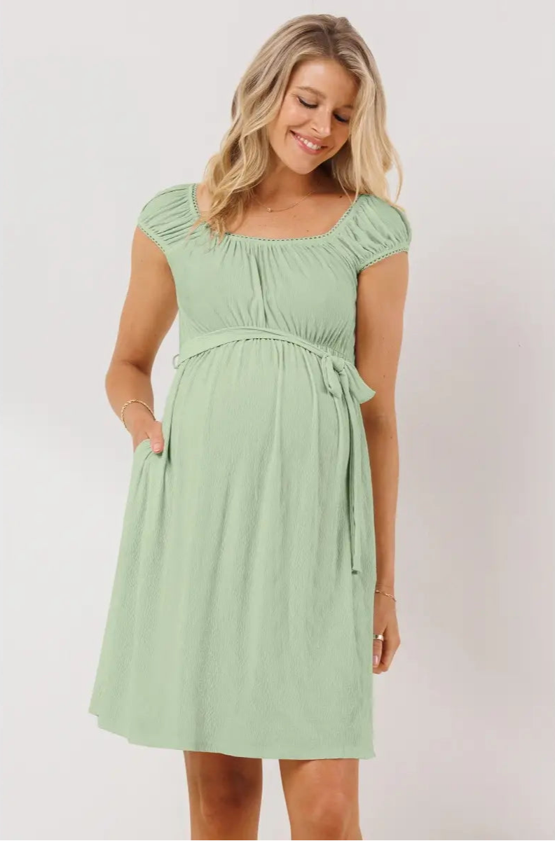 Maternity Babydoll Dress Green